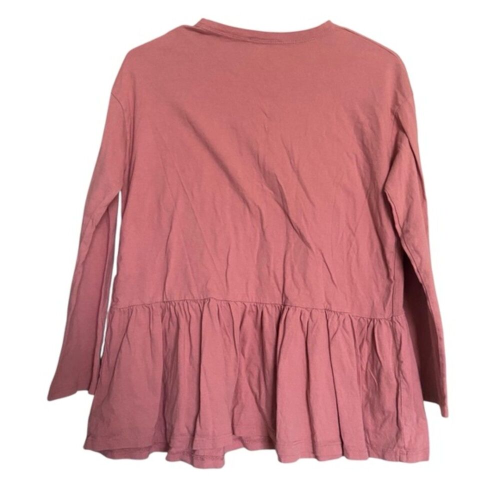 Zara Trafaluc Peplum Ruffle Hem Long Sleeve Pocket Tee Size Small - Picture 5 of 6